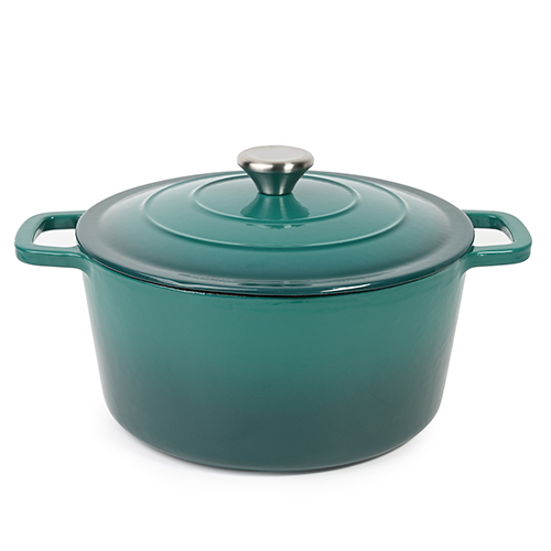green 5L enamel cast iron casserole