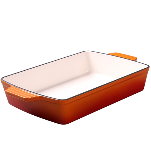enamel cast iron rectangular frying pan