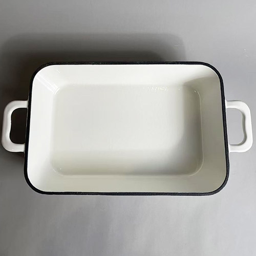 rectangular enamel cast iron roaster