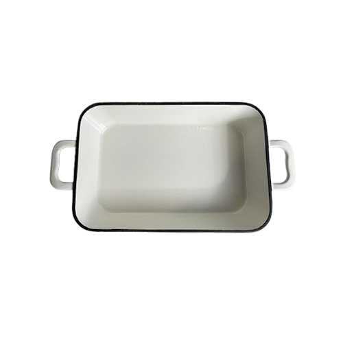 Oven-safe cast iron roasting pan