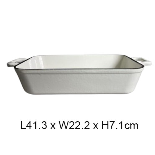 rectangular enamel cast iron roaster