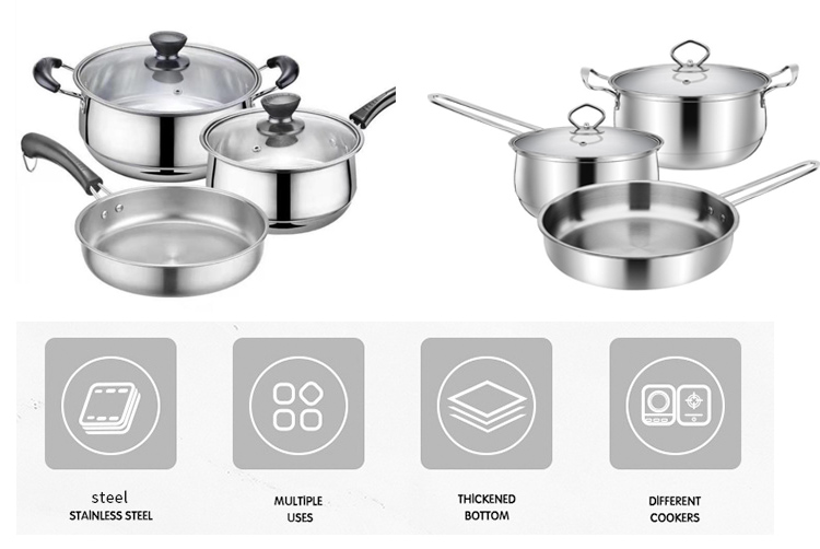 high quality stainless steel cookware set of 3