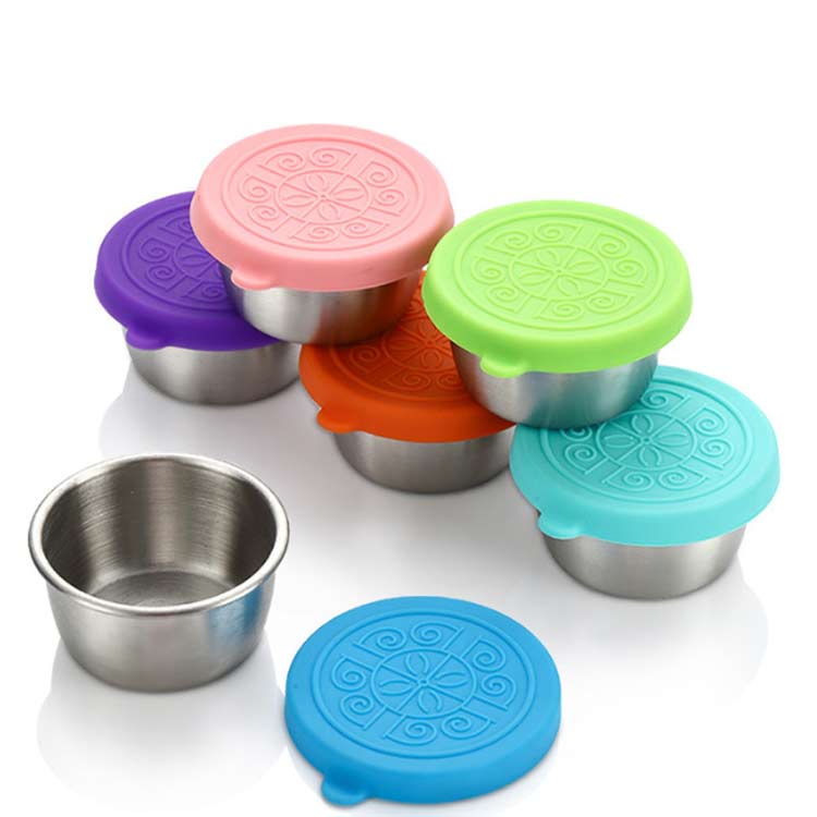stainless steel small jar with silicone lid