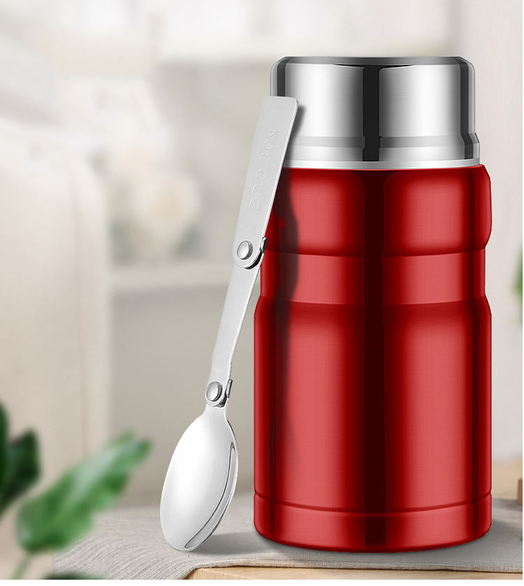 stainless steel food jar with spoon