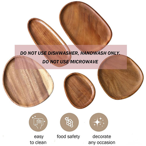 Uniquely Shaped wood plate dishes