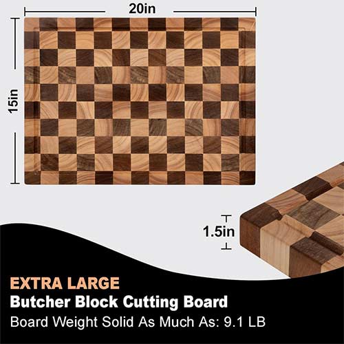 Acacia Wood Chopping Board with Juice Grooves