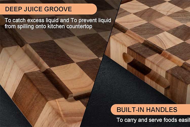 Premium Acacia Cutting Board with Juice Groove