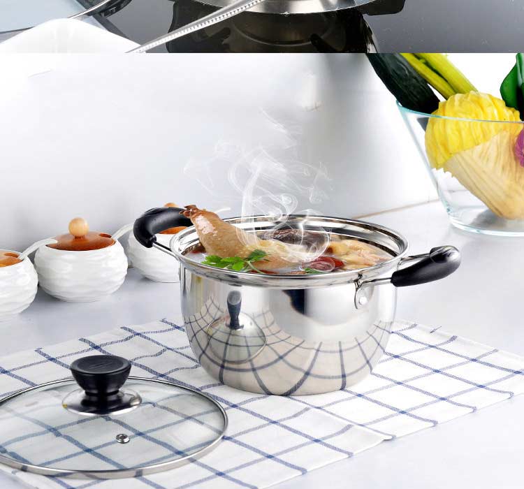 thickened stainless steel soup pot