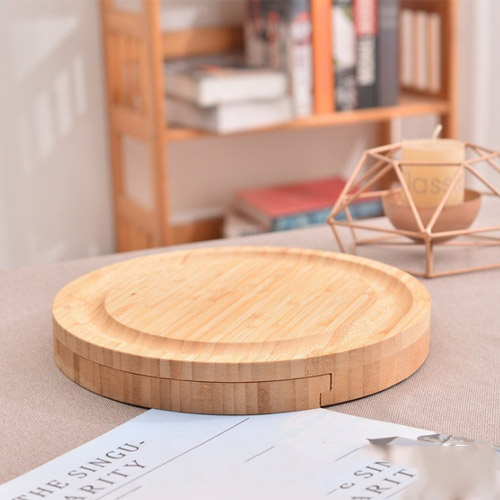 round shape bamboo cheese board set