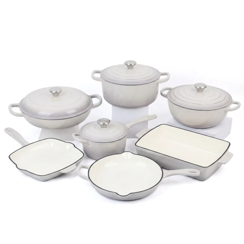 enameled cast iron pan set